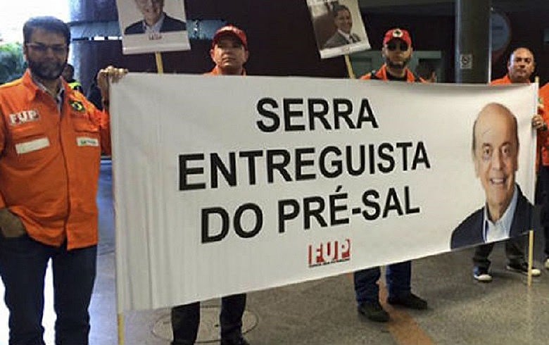 Petroleiros estão mobilizados em Brasília para barrar o projeto de Serra
