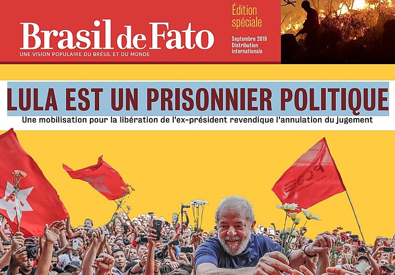 A edição especial foi produzida em parceria com o Comitê Lula Livre na França e traz como manchete de capa "Lula é um preso político"