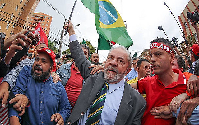 Lula na ocasião de seu depoimento ao juiz Sérgio Moro em Curitiba (PR)