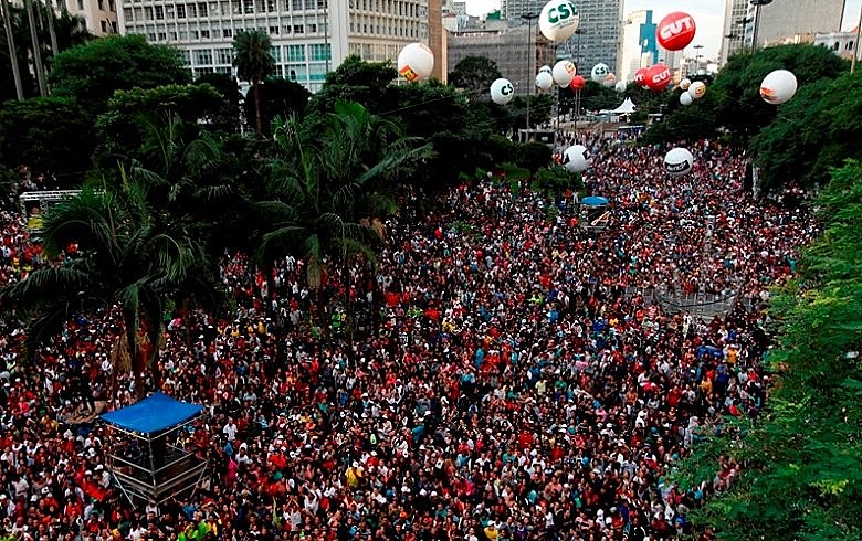 1º de Maio da CUT, em 2016, no Vale do Anhangabaú, em São Paulo