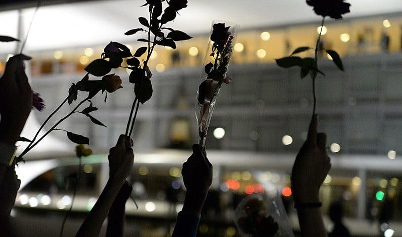 Mulheres promoveram ato em defesa da democracia