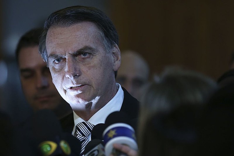 Jair Bolsonaro (PSL), presidente da República, durante coletiva de imprensa
