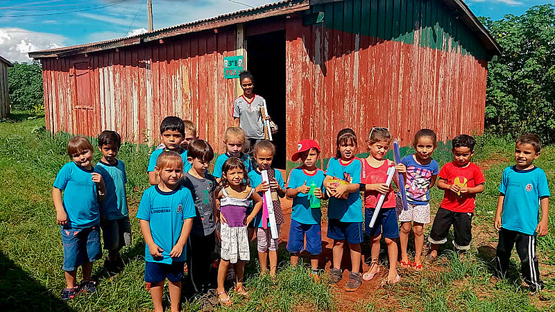 Escola Municipal do Campo Trabalho e Saber no assentamento Eli Vive I, no Paraná