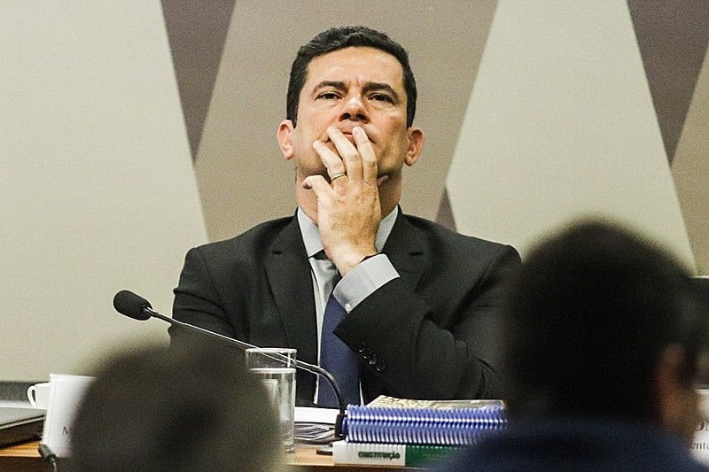 Sérgio Moro durante depoimento no Senado