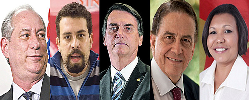 Cinco presidenciáveis foram definidos pelas convenções partidárias nesse fim de semana