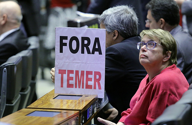Plenário da câmara na discussão do parecer contra Michel Temer