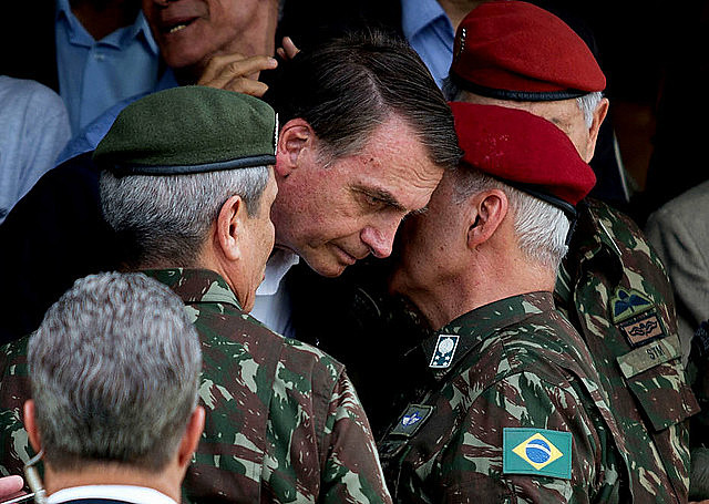 Far-right president Jair Bolsonaro during an army event