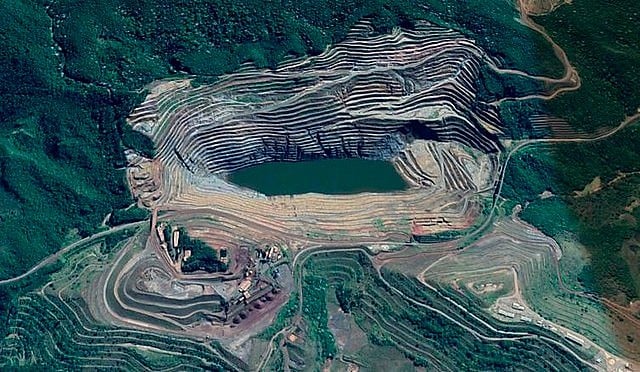Vista aérea de Barão de Cocais: la ruptura de la represa puede ocurrir entre 19 y 25 de mayo según la minera Vale