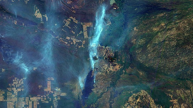 Un satélite muestra huella generada por incendios en el municipio de Corumbá, en Mato Grosso do Sul