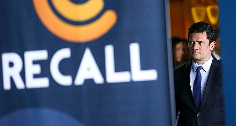 O ministro Sérgio Moro durante evento em Brasília na semana passada