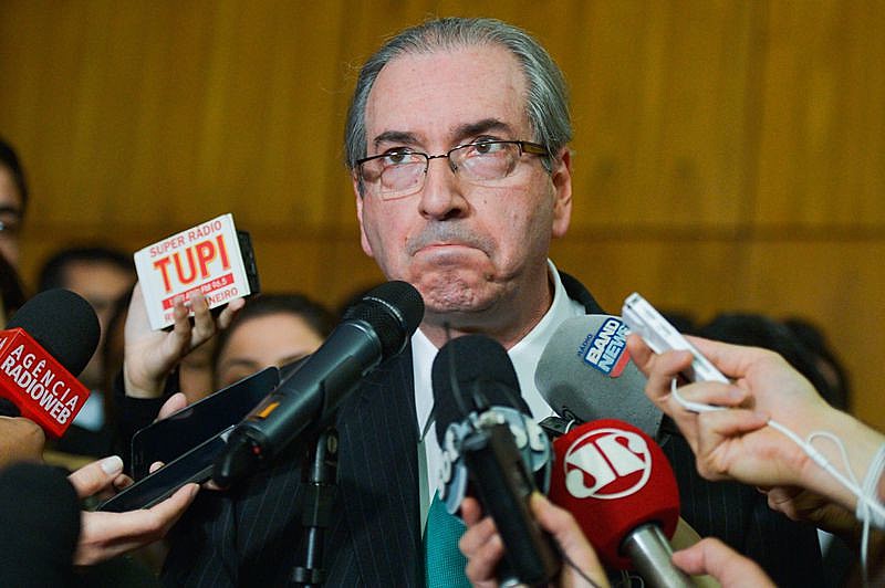 Eduardo Cunha após renunciar à Presidência da Câmara, em julho do ano passado