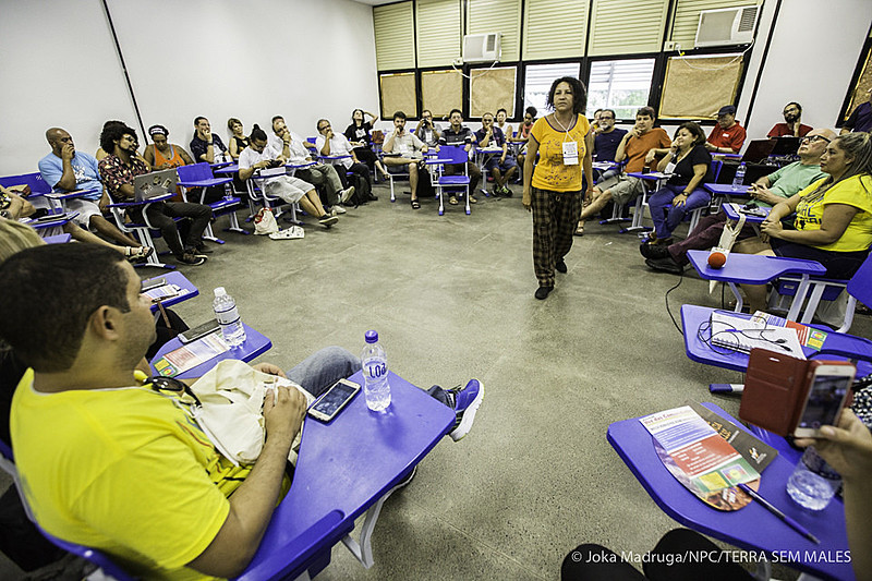 Roda de conversa no lançamento da Teia, durante o Fórum Social Mundial (FSM), que aconteceu em Salvador (BA), em março de 2018