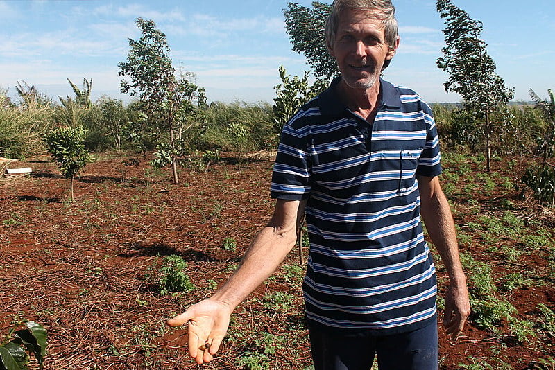 "Acredito que alguns problemas como dores de cabeça, pressão alta, sejam resultado dessa época [em que usava veneno]”, diz Artemio Cardoso Mayer, agricultor que deixou de utilizar agrotóxicos.