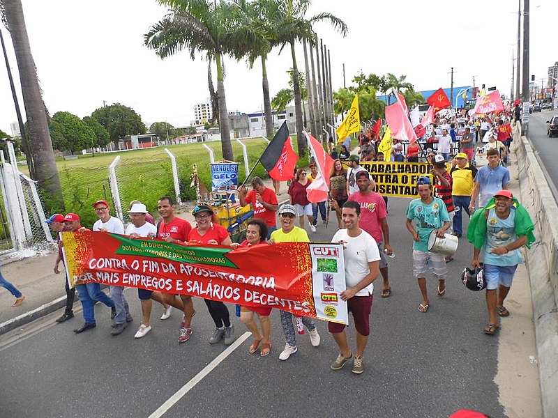 Ato do 1° de maio em João Pessoa.