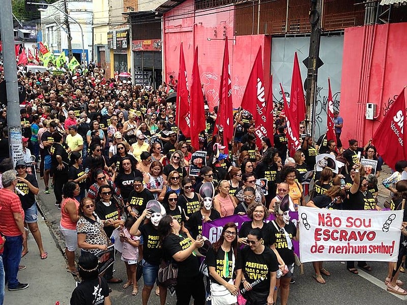 Em Fortaleza, a paralisação foi convocada pela Frente Brasil Popular
