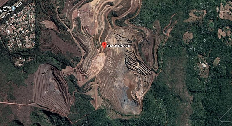 Barragem Mina Mar Azul em Macacos (MG) possui cerca de 3 milhões de metros cúbicos de rejeitos de mineração