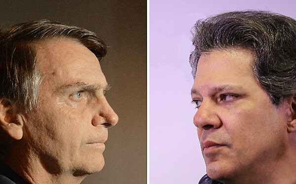 Jair Bolsonaro (PSL) e Fernando Haddad (PT) disputam a posição de presidente do Brasil