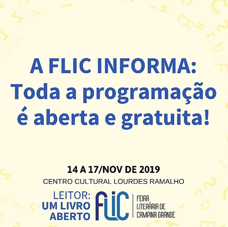 Segunda edição do FLIC acontece no Centro Cultural Lourdes Ramalho e no Parque da Criança