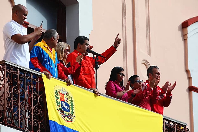 Nicolás Maduro, presidente reeleito da Venezuela, durante seu discurso no Palácio Miraflores, sede do governo, na última quarta (23)
