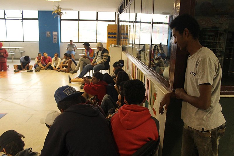 Adolescentes na ocupação da Fábrica de Cultura do Capão Redondo,  em São Paulo (SP)