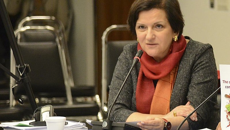 A juíza, em 2015, durante reunião da Comisión Interamericana de Derechos Humanos