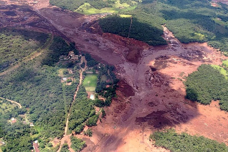 Visão panorâmica do crime ambiental em Brumadinho, que ocorreu em janeiro deste ano.
