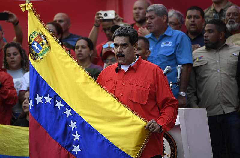 Presidente da Venezuela, Nicolás Maduro, durante 1º de Maio em Caracas