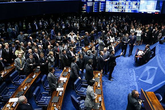 Apesar da suspensão das visitas e do acesso restrito a parlamentares e pessoas credenciadas, a movimentação no Senado é intensa