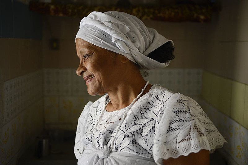 Maria da Guia, médium do terreiro Tenda Espírita Vovó Maria Conga de Aruanda, a primeira instituição cadastrada no mapa de terreiros de umbanda da cidade do Rio de Janeiro 
