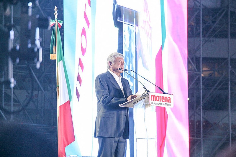 No encerramento de campanha, na última quarta-feira (27), López Obrador discursou para mais de 80 mil pessoas no estádio Azteca