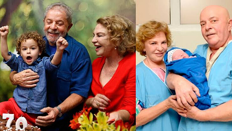 Lula com o neto, Arthur, que nasceu enquanto o ex-presidente se tratava de um câncer