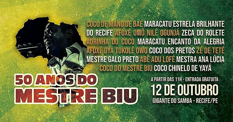O aniversário contará com a presença de vários grupos de cultura popular da cidade