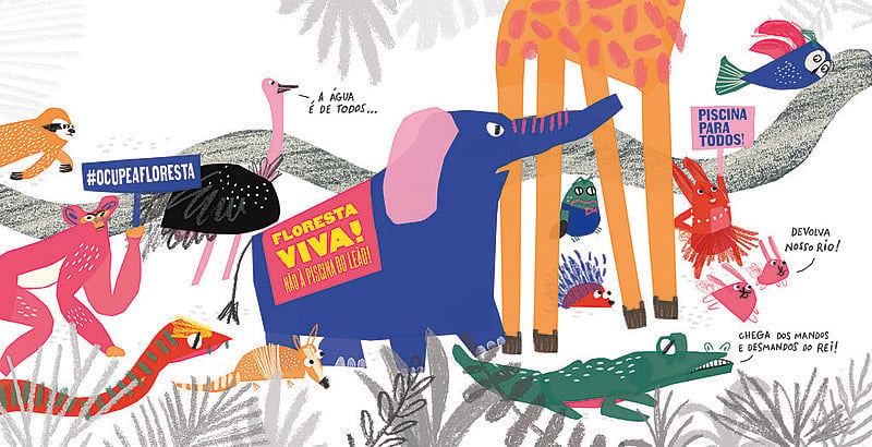 Ilustração do livro "A Eleição dos Bichos"