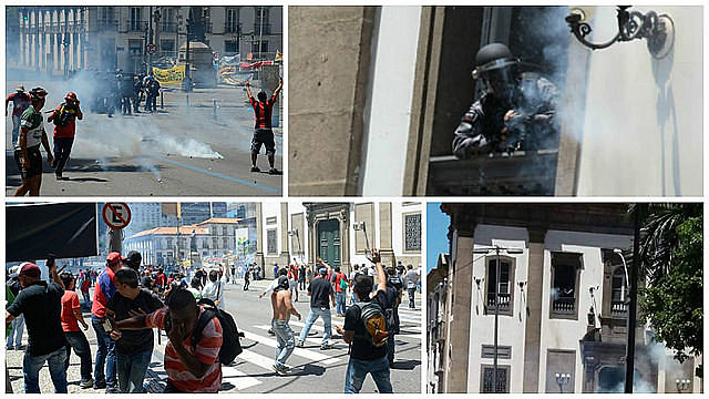 Protesta en Río, contra medida que prevé cortes de derechos fue fuertemente reprimido por la PM