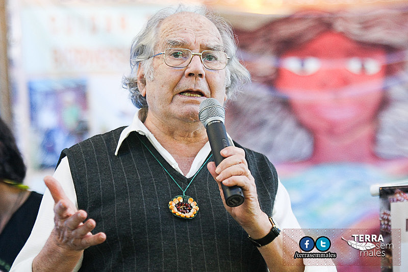 Adolfo Pérez Esquivel durante a 3ª Feira de Sementes Crioulas de Mandirituba, em Curitiba, realizada em 30 de agosto de 2015