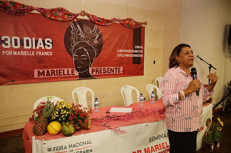 Mãe de Marielle participou de seminário durante a Feira Nacional da Reforma Agrária