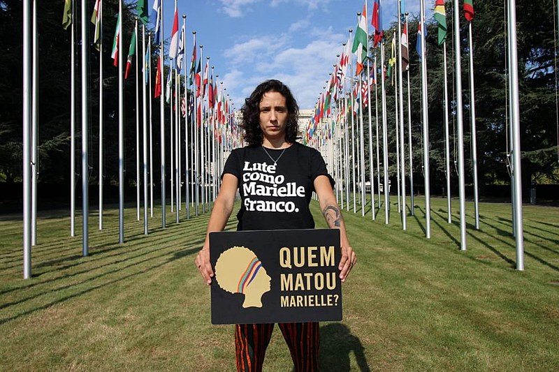 Monica Benício, viúva de Marielle Franco, participou de reunião na ONU, em Genebra