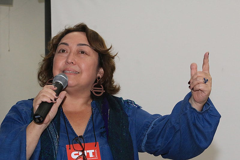 A dirigente da CUT, Jandyra Uehera