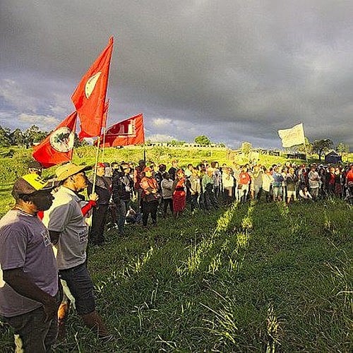 Acampamento existe há um ano e quatro meses, onde antes era uma fazenda improdutiva e abandonada