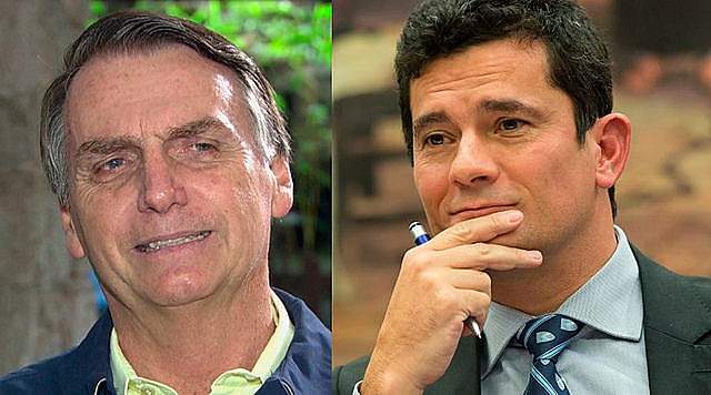Brazilian president-elect Jair Bolsonaro (left) appointed judge Sergio Moro as minister of justice