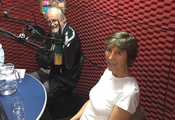 João Pedro Stedile e Maria Rita no estúdio do Brasil de Fato em São Paulo