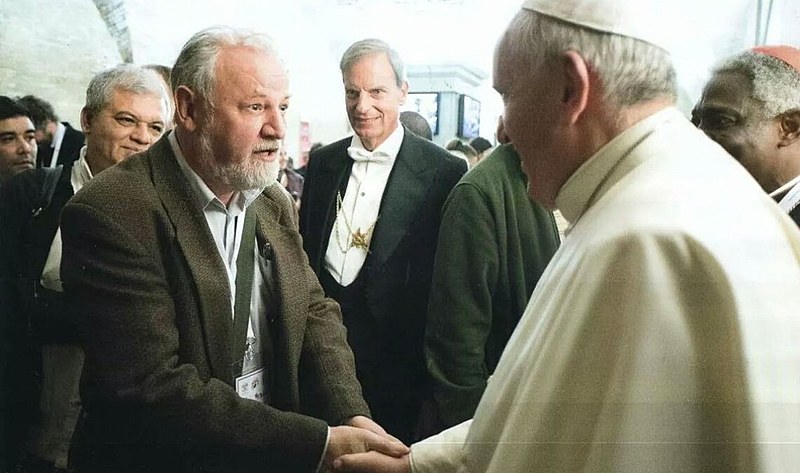 Stedile se encontra com o papa Francisco durante Encontro do Movimentos Populares, em Roma, na Itália