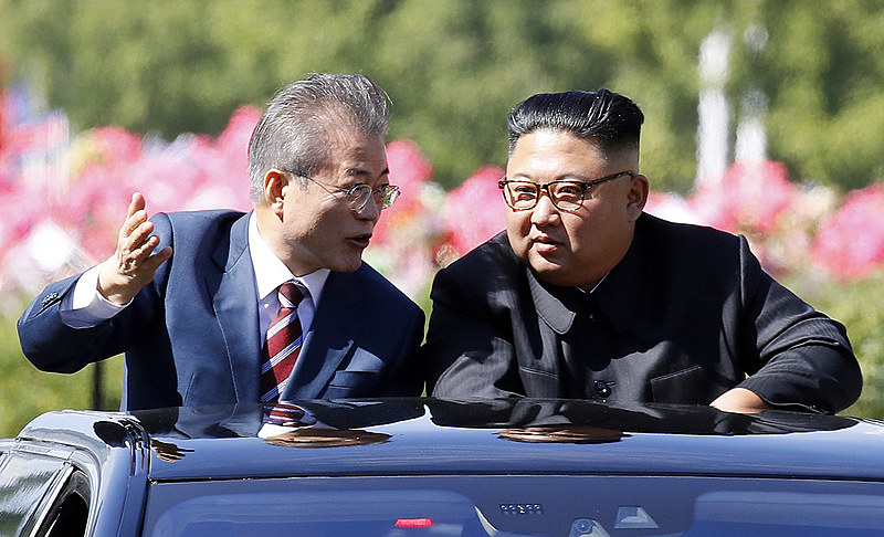 Presidente sul-coreano, Moon Jae-in, em Pyongyang, para sua terceira reunião de cúpula com o líder norte-coreano, Kim Jong Un