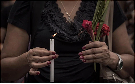 vela, flor, mulher