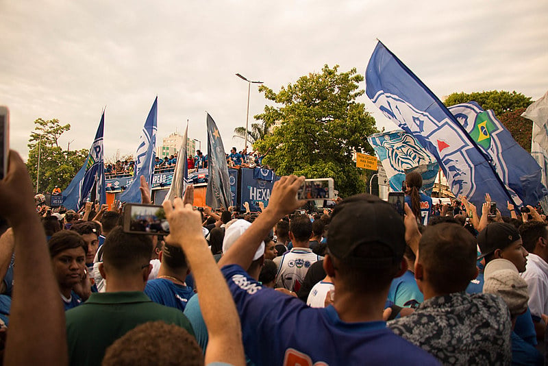 O desfile terminou na sede administrativa do clube, no Barro Preto