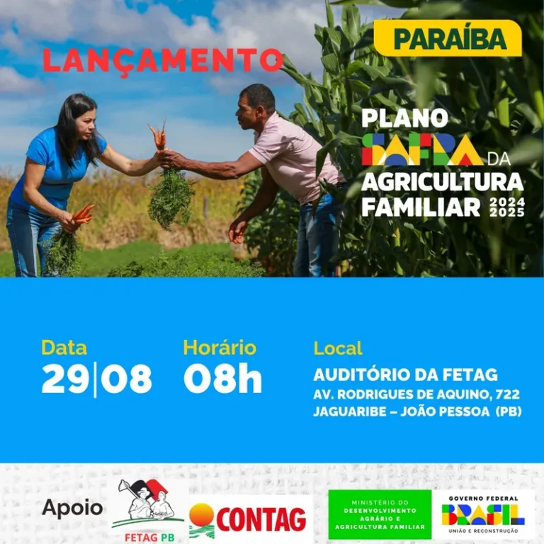 MDA lança na Paraíba Plano Safra da Agricultura Familiar nesta quinta (29)