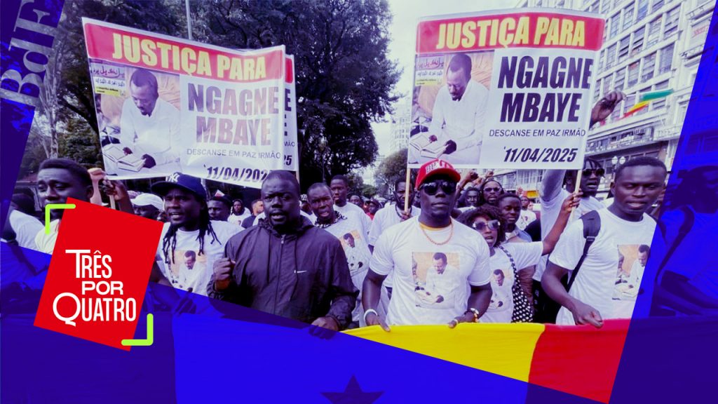 ato no Brás protesta após o assassinato de Ngange Mbaye