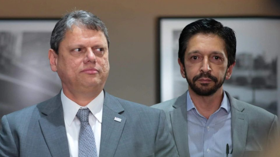 Governador Tarcísio de Freitas (Republicanos) e prefeito Ricardo Nunes (MDB)