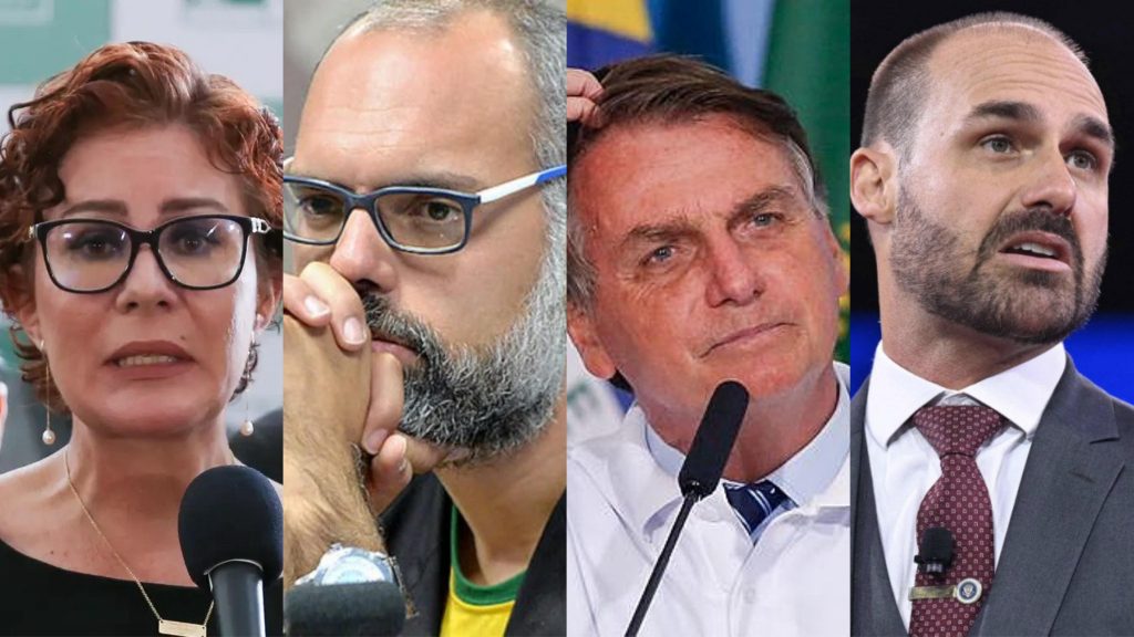 Deputada Carla Zambelli (PL-SP), blogueiro Alan dos Santos, ex-presidente Jair Bolsonaro (PL), deputado licenciado Eduardo Bolsonaro (PL-SP)