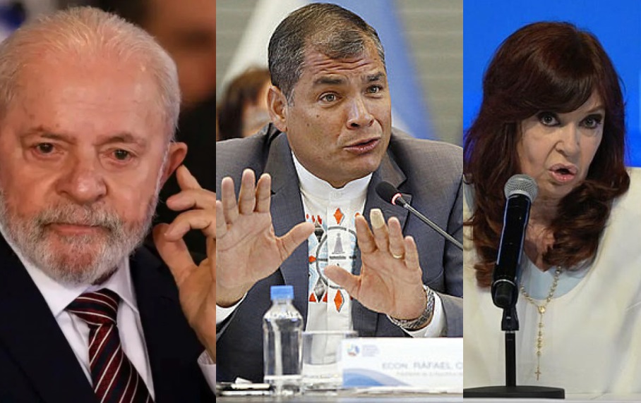 Lula (Brasil), Rafael Correa (Equador) e Cristina Kirchner